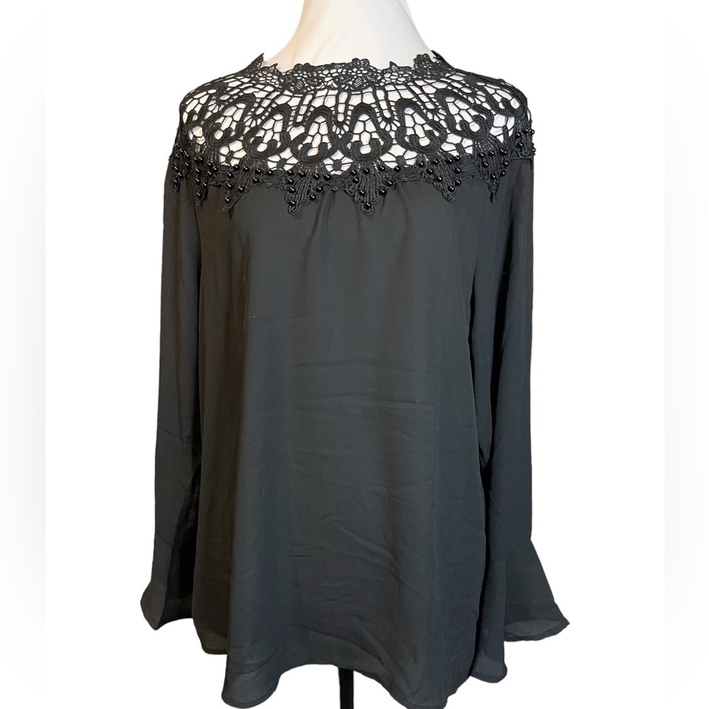 Womens Black long Sleeve Top